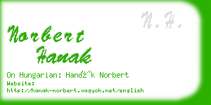 norbert hanak business card